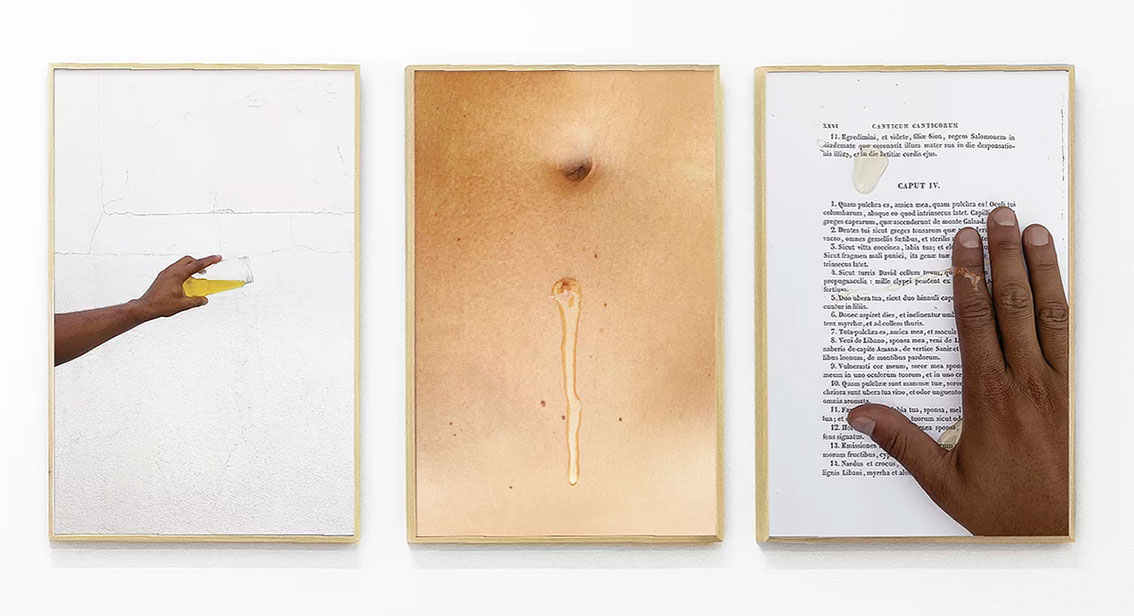 Esmeralda Kosmatopoulos, Your lips drop sweetness as the honeycomb,, 2021, c-print, triptych, cm 40x26
